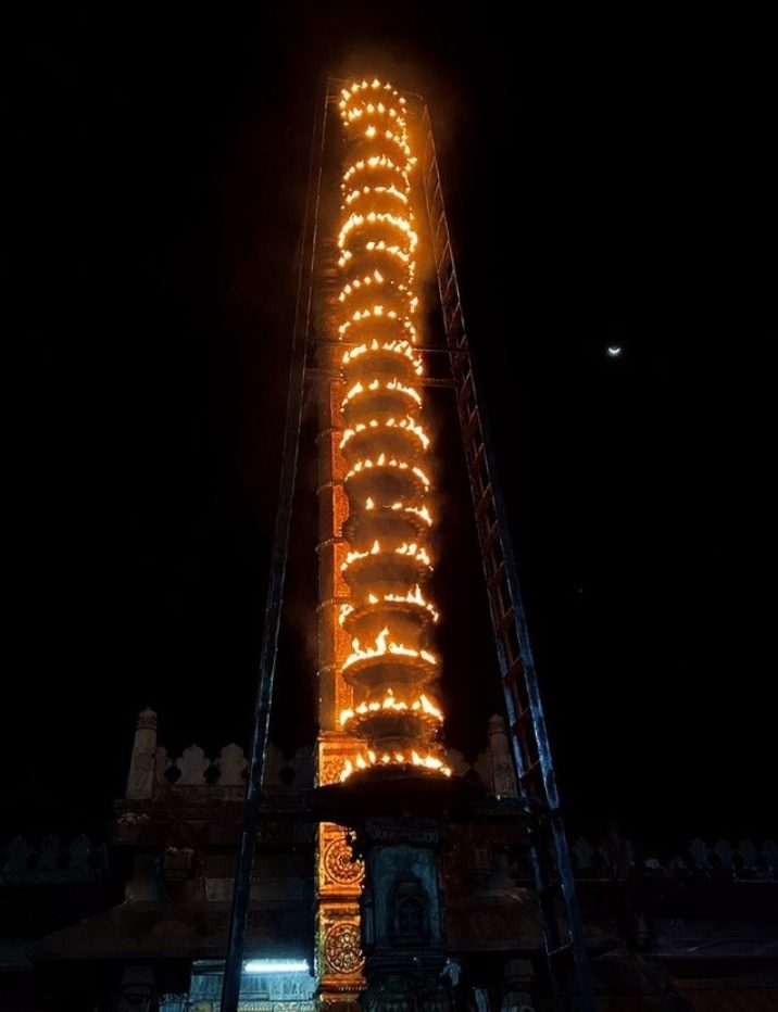 Deepa stambha lit for Deepotsava